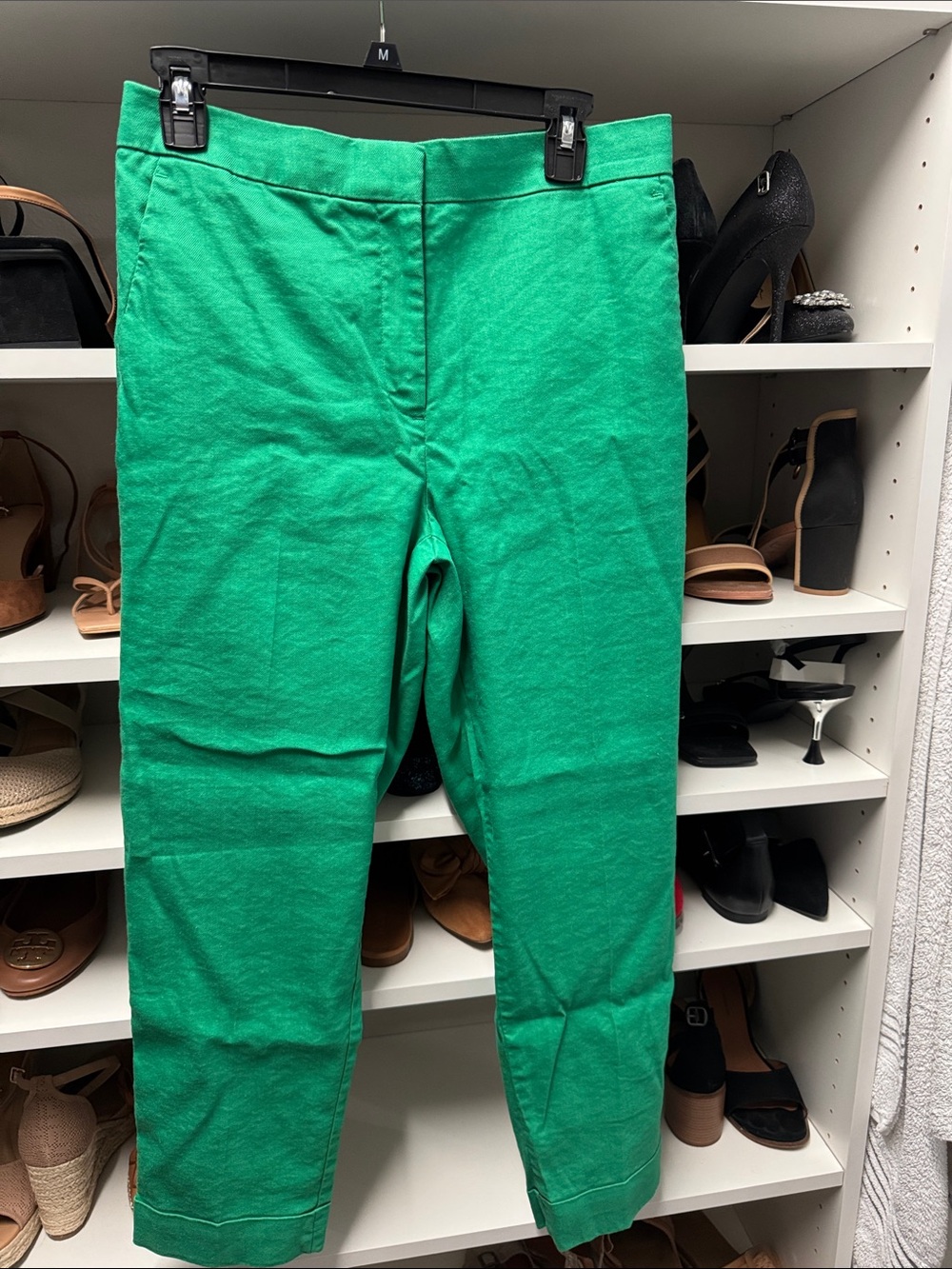 Ann Taylor Bright Green Straight-Leg Pants